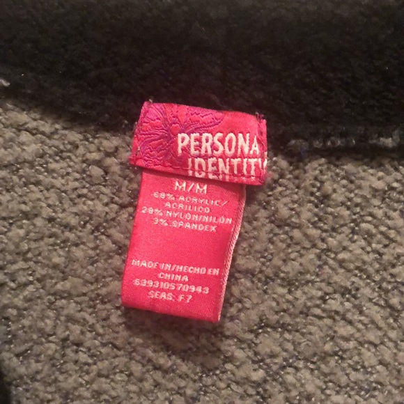 Super soft fuzzy hooded sweater with black and gray stripes - Picture 4 of 4